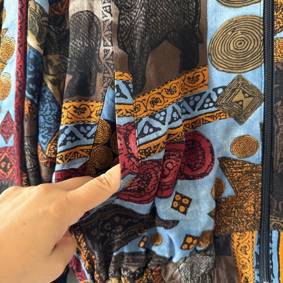 Vintage 90s artsy cropped light weight rayon bomber jacket size Small - Picture 9 of 12